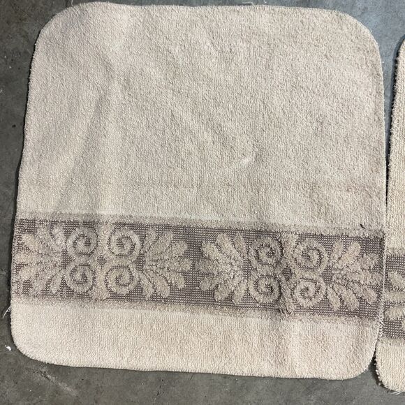 2 Monticello Cannon Santa Cruz Brown Tan MCM Washcloth Vintage Made in USA - Picture 3 of 6